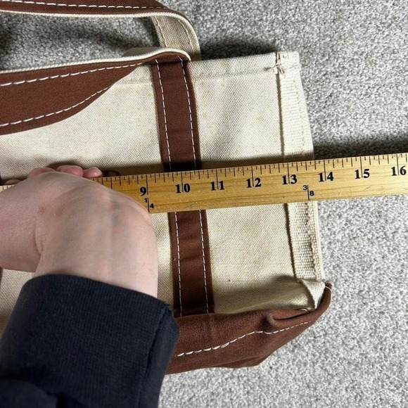 Vintage LL BEAN boat and tote brown small tote bag Made in USA - Picture 6 of 6